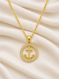 10k Gold 22” 2mm Curb Link Chain with Anchor Pendant