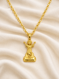 10k Gold 24” 2mm Curb Link Chain with Angel Pendant