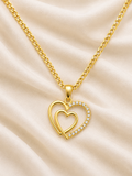 10k Gold 22” 2mm Curb Link Chain with Heart Pendant